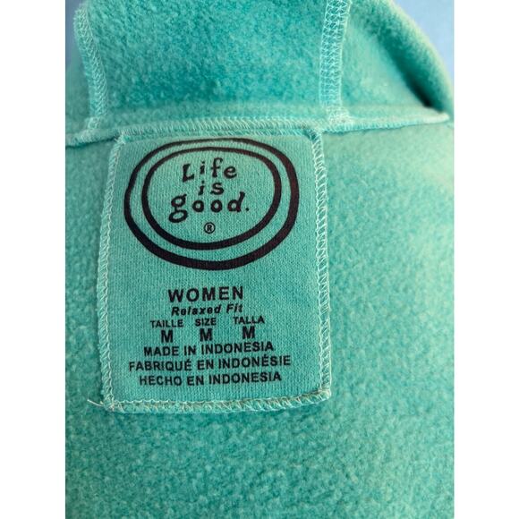NWT Life is GOOD Zip Hoodie AQUA BLUE Soft Wash Zippity M Women's Cotton Blend - Picture 8 of 8